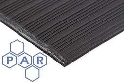 18.3x0.6m black ribbed anti-fatigue mat