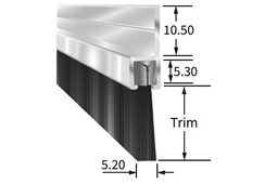 T1 180° brush strip c/w 8mm nylon trim