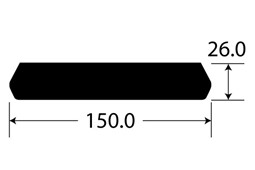3mx150x25mm rubber bump rail