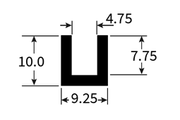 epdm rubber U channel (t/s 4.75mm panel)