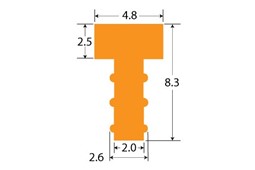 60° orange silicone T section extrusion