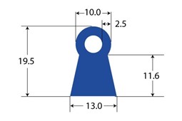 60° blue silicone keyhole section ext