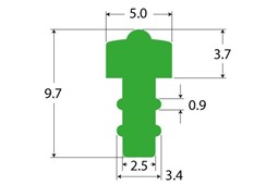 80° RAL6038 green silicone T section ext